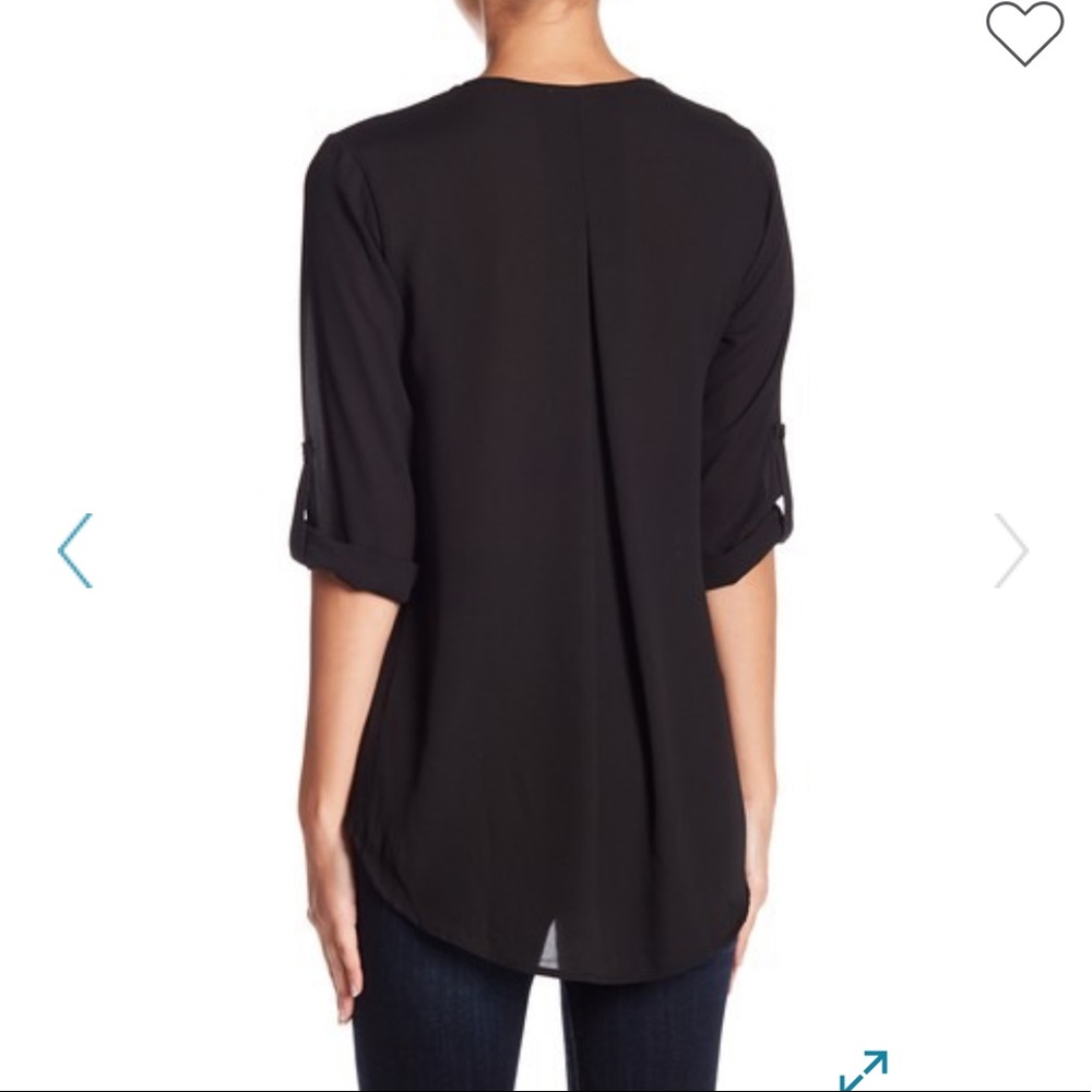 Lush Draped High Low Blouse